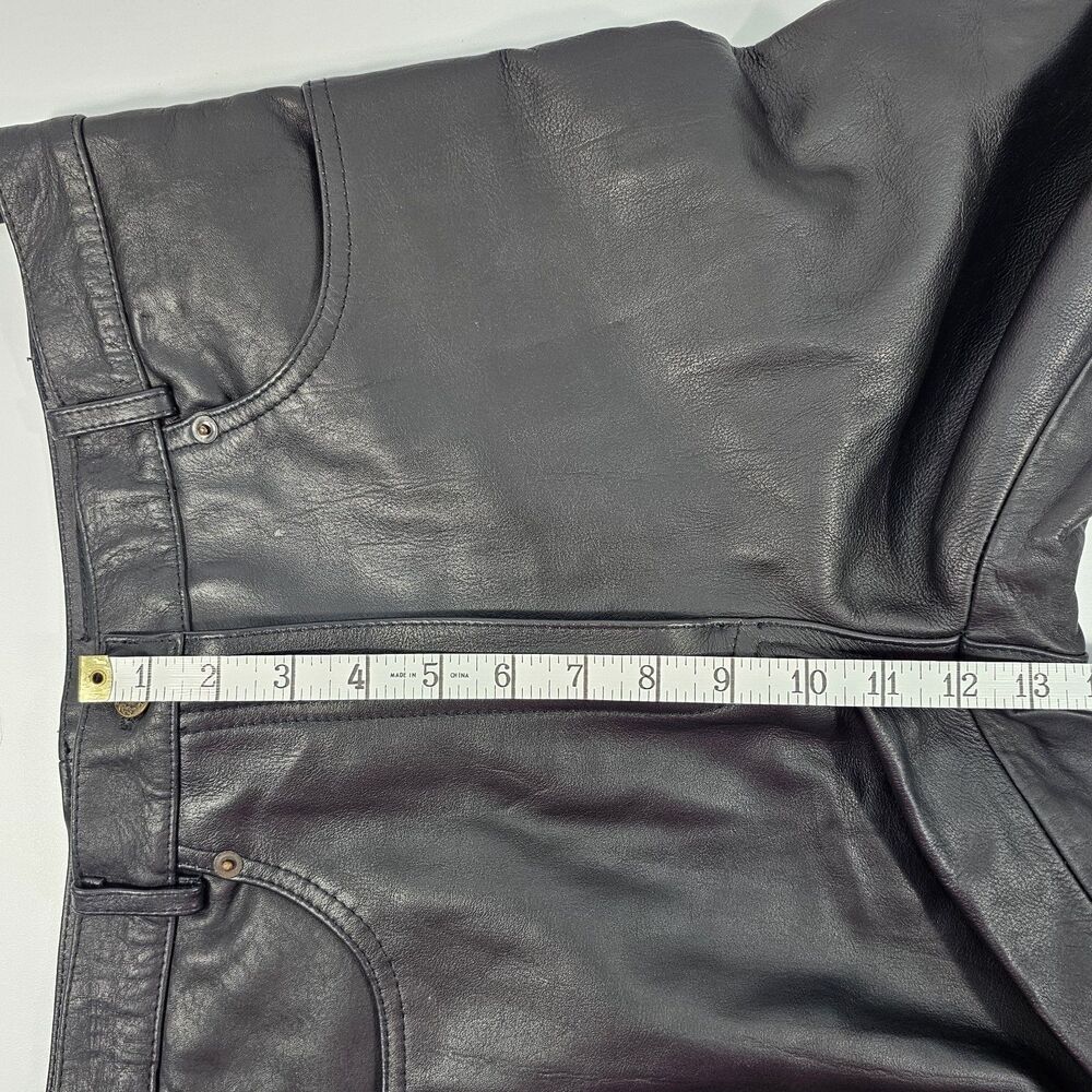 Vanguard Leather of America Women Side Lace Up Motorcycle Biker Cowhide Pants 14 - Picture 6 of 8